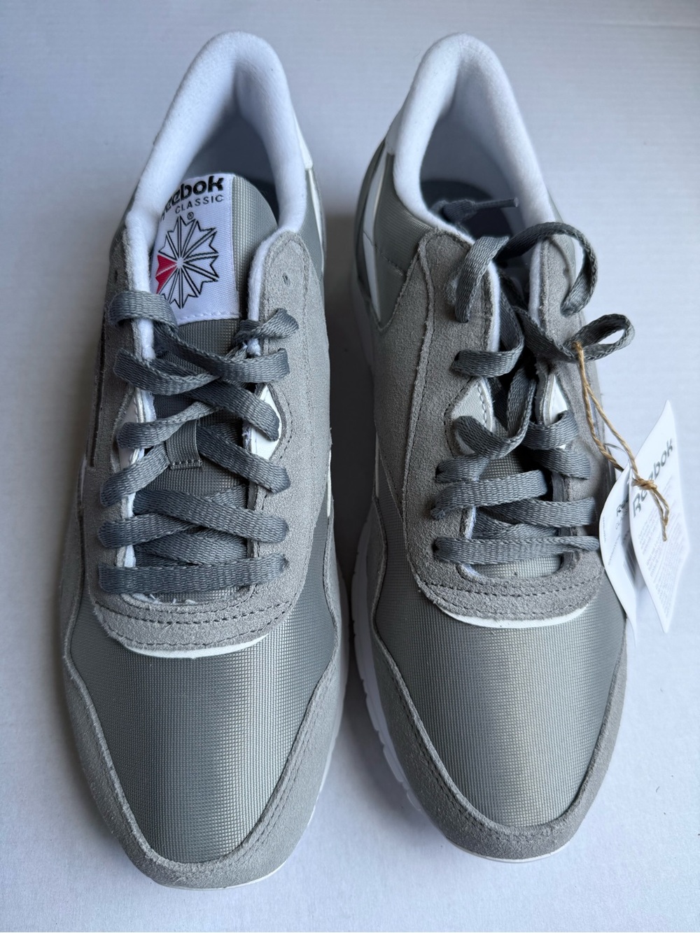 NWT Reebok Classic Nylon Gray Sneakers Men’s Size 10